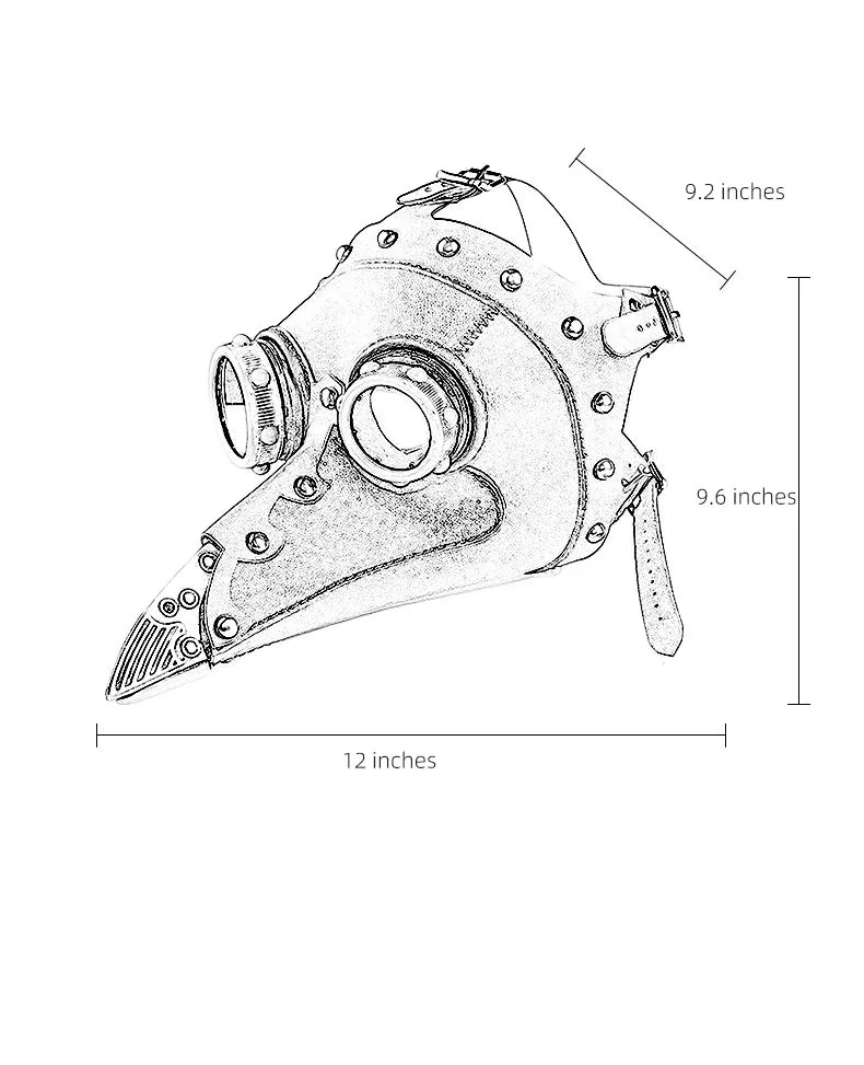 Steampunk Halloween Plague Doctor Beak Mask