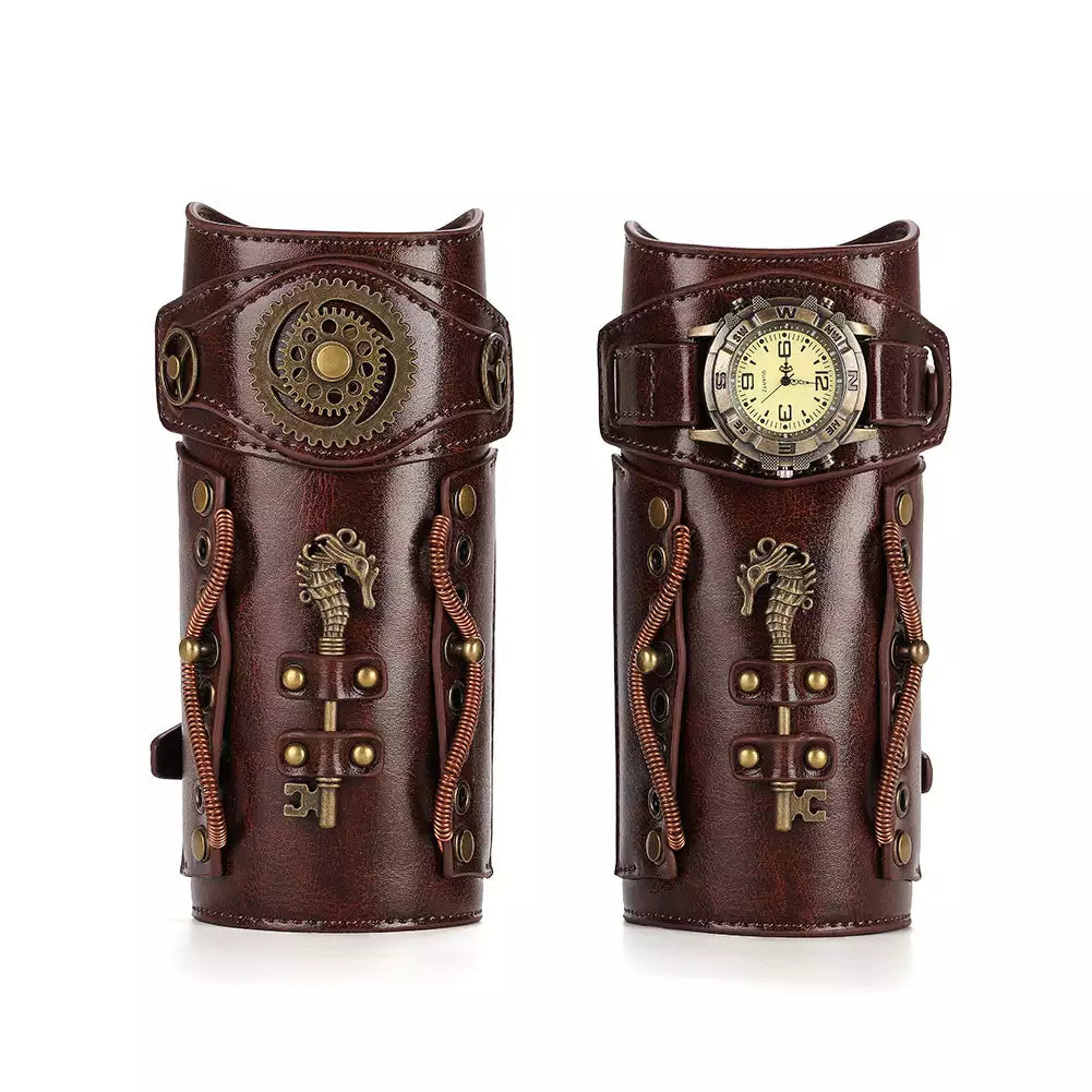 Medieval Vintage Steampunk Arm Cuffs Halloween Bracers Festival Party Arm Bands